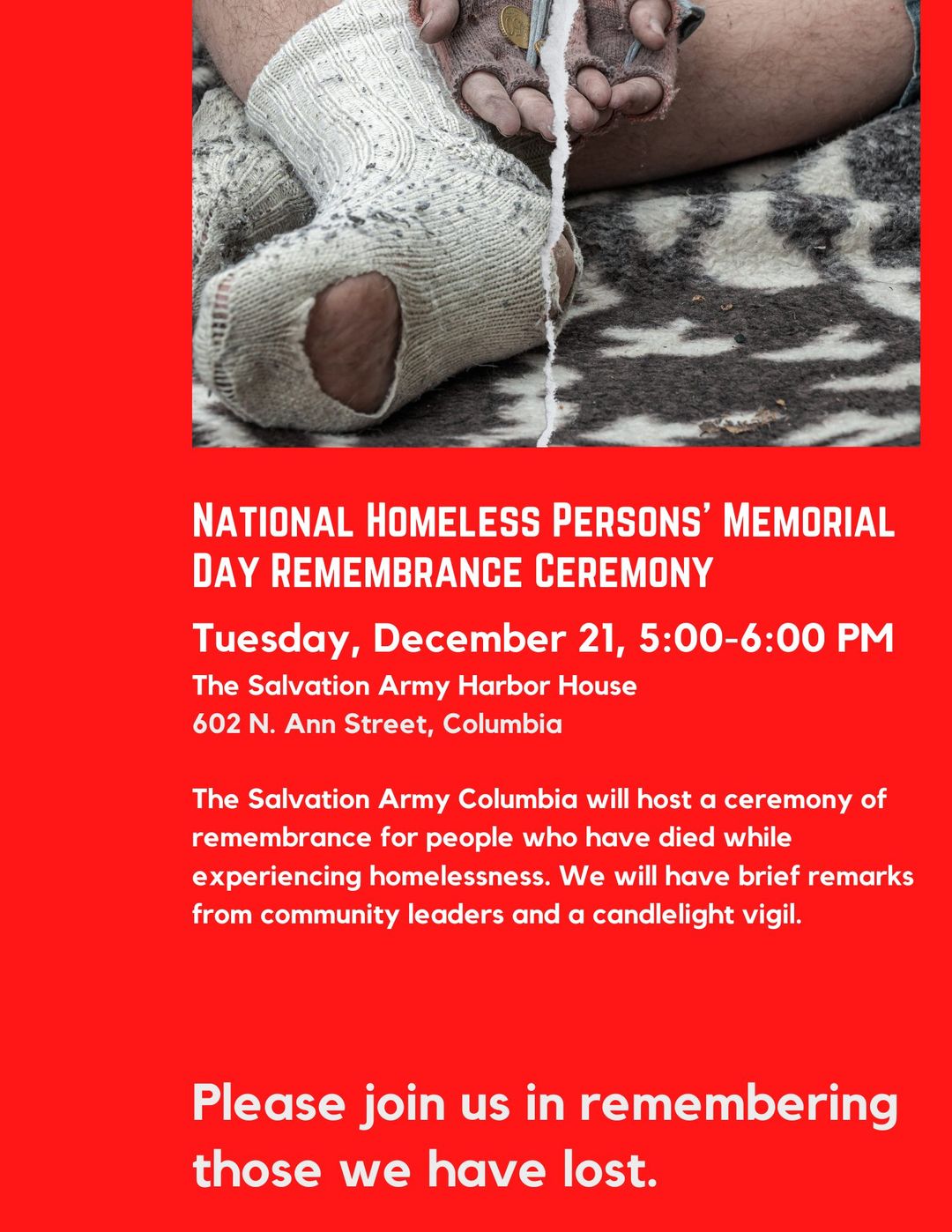 Homeless Persons' Memorial Day set for Tuesday evening Home